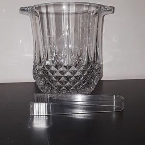 Elegant Crystal Ice Bucket with handles